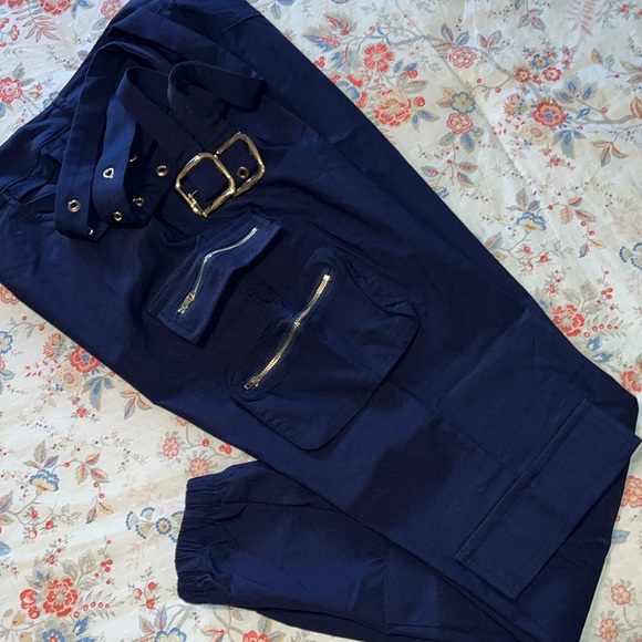 New! Cargo Belt Pants with Stylish Zipper Pockets - Slim Fit - Picture 3 of 14